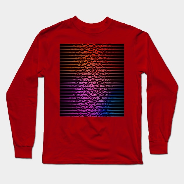 Colorful sound waves, curved lines Long Sleeve T-Shirt by BumbleBambooPrints